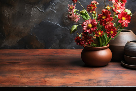 photo of food ingredients with a kitchen table background professional advertising food photographyの素材