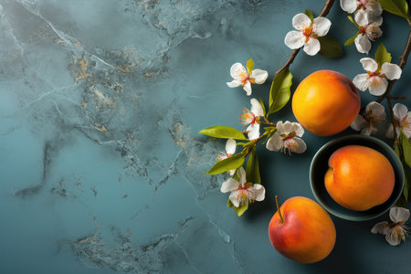 photo of food ingredients with a kitchen table background professional advertising food photographyの素材
