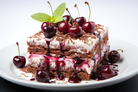 black forest cake in the kitchen table professional advertising food photographyの素材