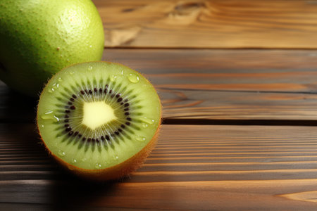 ripe kiwi fruit in the kitchen table professional advertising food photographyの素材