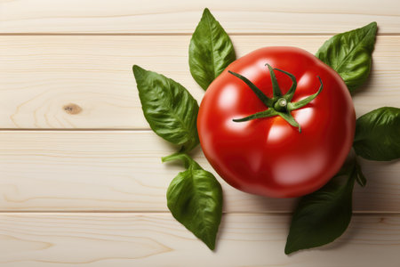 ripe tomato vegetables in the kitchen table professional advertising food photographyの素材