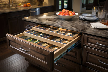 Black minimalist kitchen design professional advertising photographyの素材