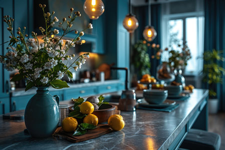 kitchen minimalist with soft lighting interior professional advertising photographyの素材