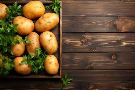 potato in kitchen table professional advertising food photographyの素材