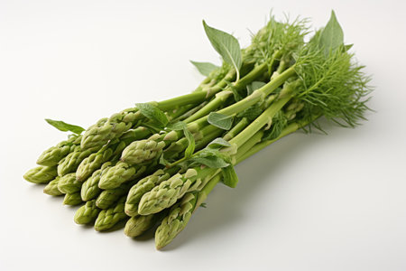 Asparagus isolated kitchen table professional advertising food photographyの素材