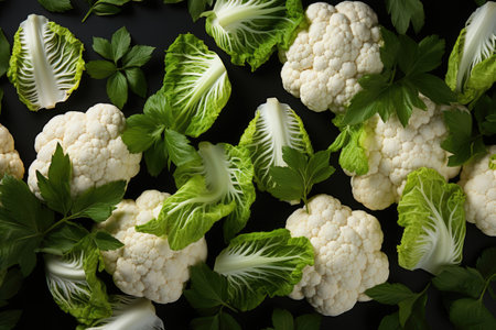 Cauliflower isolated kitchen table professional advertising food photographyの素材