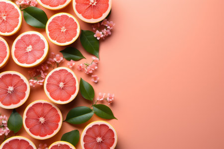 pomelo isolated kitchen table professional advertising food photographyの素材