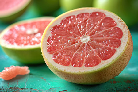 pomelo isolated kitchen table professional advertising food photographyの素材