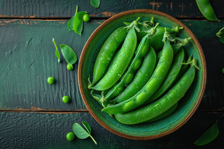 peas isolated kitchen table professional advertising food photographyの素材