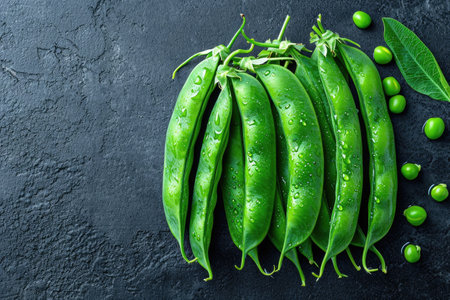 peas isolated kitchen table professional advertising food photographyの素材
