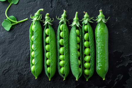 peas isolated kitchen table professional advertising food photographyの素材