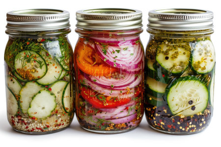 Mixed pickles jar in the kitchen table professional advertising photographyの素材
