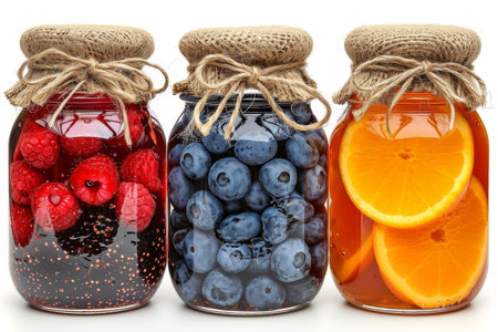 Pickled fruits and vegtables in kitchen table professional advertising food photographyの素材