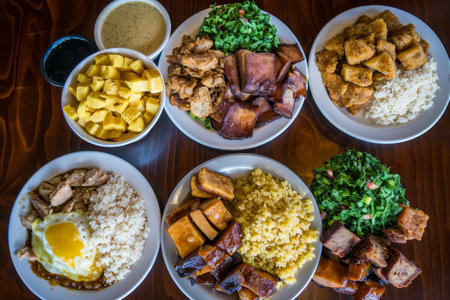 breakfast menu served in dining table professional advertising food photographyの素材