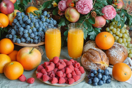breakfast menu served in dining table professional advertising food photographyの素材