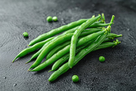 green bean isolated kitchen table professional advertising food photographyの素材