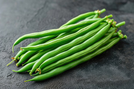 green bean isolated kitchen table professional advertising food photographyの素材