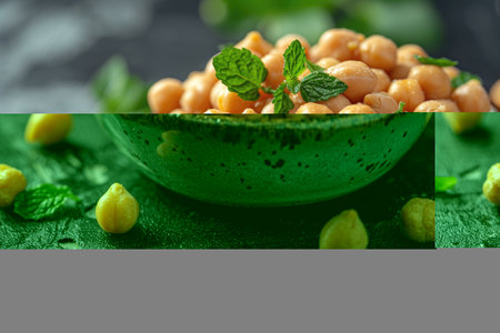 chickpeas isolated kitchen table professional advertising food photographyの素材