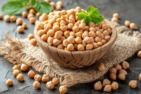 chickpeas isolated kitchen table professional advertising food photographyの素材