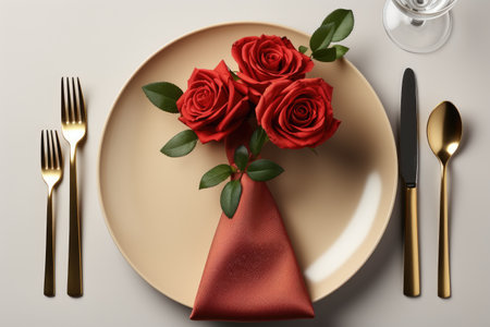 table set for romantic dinner professional advertising photographyの素材