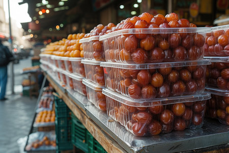 packaging dates fruits on table professional advertising food photographyの素材