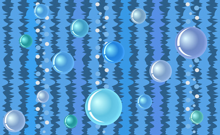 Seamless pattern - colorful bubbles under water.のイラスト素材