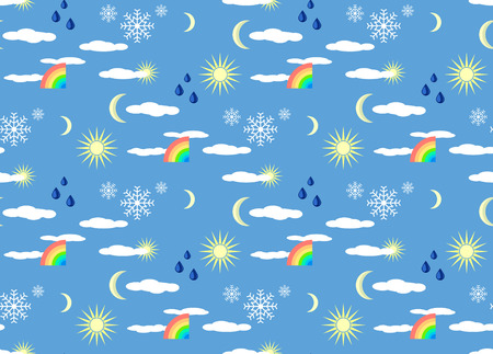 The sky in different weather. Seamless pattern.Vector.