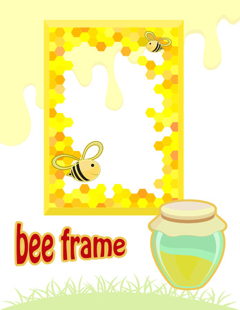 Frame with bees.のイラスト素材