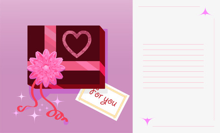 Pink gift box.のイラスト素材