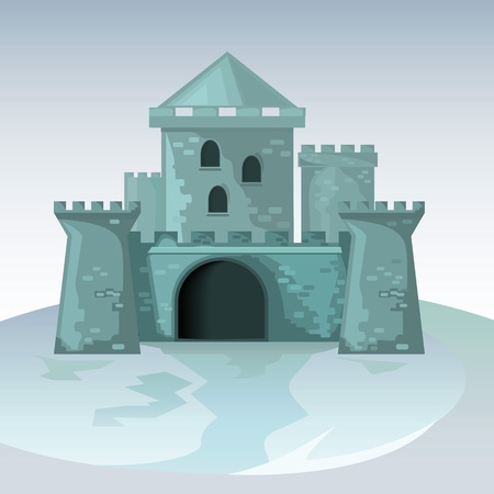 Gray brick castleのイラスト素材