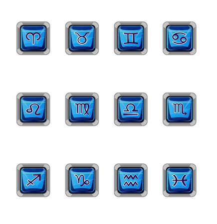 Signs of the Zodiac. Set of icons.のイラスト素材