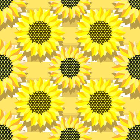Yellow summer flowers on a yellow background.のイラスト素材
