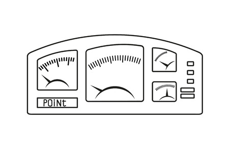 Dashboard. The Schematic outline image on white.のイラスト素材