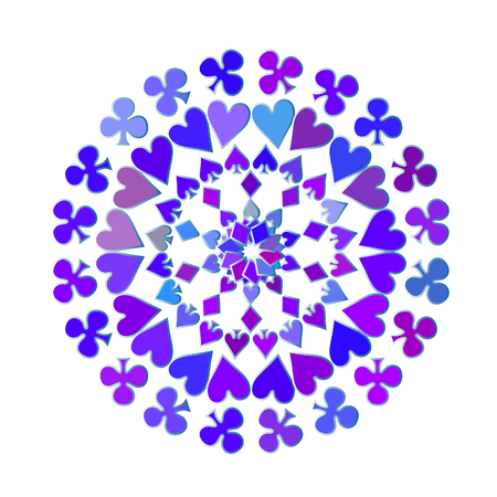 Circular vector pattern of symbols of playing cards.のイラスト素材