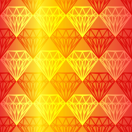 Seamless pattern of orange crystals, vector illustration.のイラスト素材