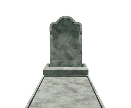 3d illustration. Marble tombstone isolated on a white background.の写真素材