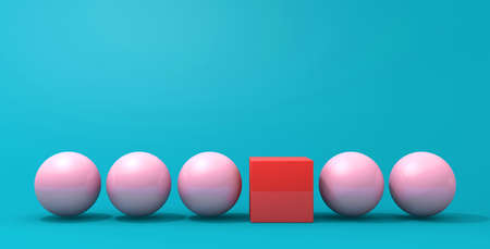 3d illustration. Simple geometric shapes isolated on a blue background.の写真素材