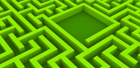 3d illustration. The maze isolated on green background.の写真素材