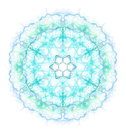 Graceful geometric circular pattern on a white background.の写真素材