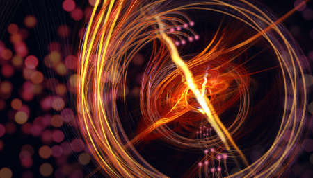 A cosmic fiery whirlwind of particles.