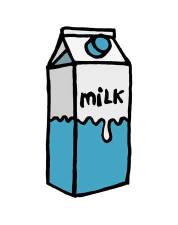 Vector illustration of a milk box on a white background.のイラスト素材