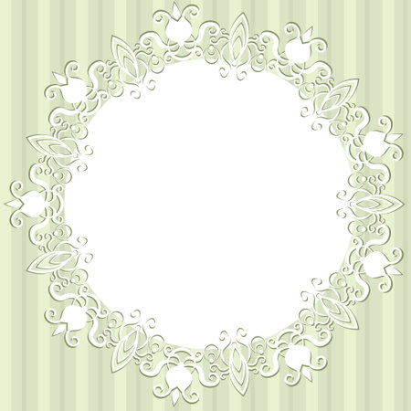 Empty patterned circle frame. Vector illustration.のイラスト素材