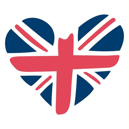 United Kingdom Heart Flagのイラスト素材