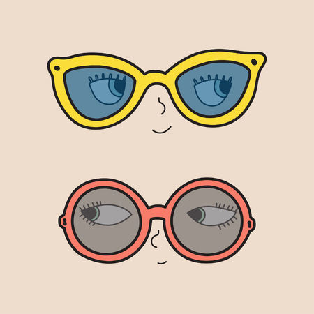 Two Cute Sunglasses Vectorのイラスト素材