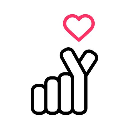 Hand making mini heart sign icons. Vector Illustration.のイラスト素材