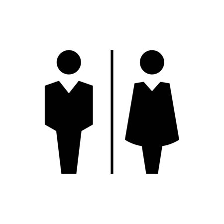 Bathroom Sign. Toilet Icon. Restroom Symbol. Male and Female. Flat Icon Vector.のイラスト素材