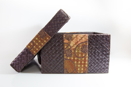 Weaved Box With Batik Decorationの写真素材