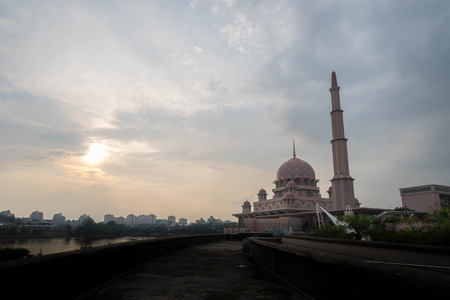 Beautiful Cloudy Sunset at Putra Mosque, Putrajaya Malaysia