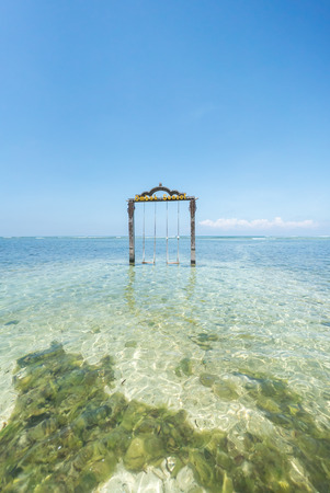 Lombok, Indonesia - March, 2016: Ombak Sunset Hotel swing at Gili Trawangan, Lombok Indonesiaのeditorial素材