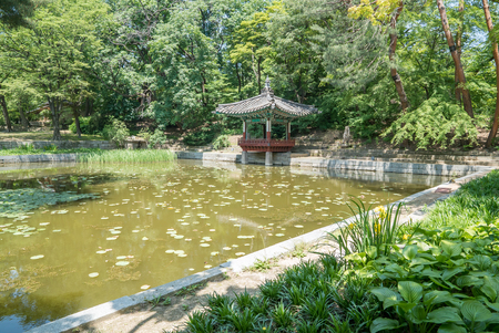 Beautiful and Old Architecture in Changdeokgung Palace in Seoul City at Koreaのeditorial素材